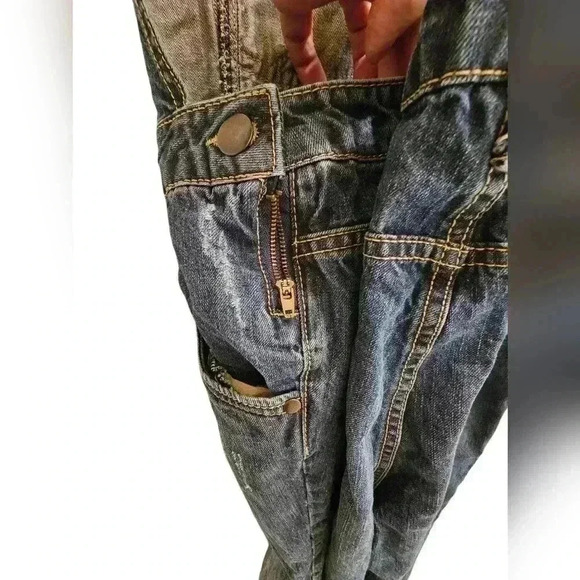 Y2k Joe Boxer Womens Denim Overalls Size 17 Blue - Picture 7 of 9